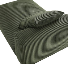 Load image into Gallery viewer, Solace Modular Corduroy Upholstered Armless Chaise Lounge in Fern