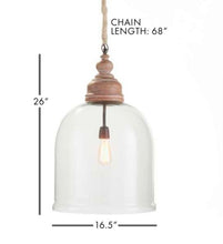 Load image into Gallery viewer, Vintner’s Cloche Pendant 26”