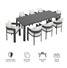 Load image into Gallery viewer, Tahoe 9-Piece Outdoor Patio Aluminum Dining Set With Extendable Table