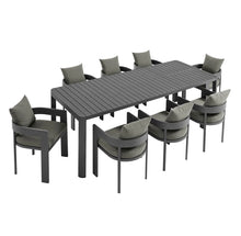 Load image into Gallery viewer, Tahoe 9-Piece Outdoor Patio Aluminum Dining Set With Extendable Table