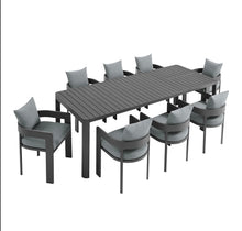Load image into Gallery viewer, Tahoe 9-Piece Outdoor Patio Aluminum Dining Set With Extendable Table