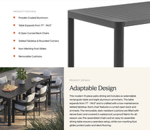 Load image into Gallery viewer, Tahoe 9-Piece Outdoor Patio Aluminum Dining Set With Extendable Table