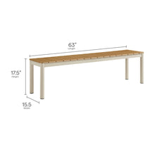 Load image into Gallery viewer, Finn Outdoor Patio Aluminum Faux Wood Dining Set with Benches in Natural