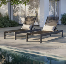 Load image into Gallery viewer, Tahoe Outdoor Patio Mesh and Aluminum Chaise Lounge in Gray