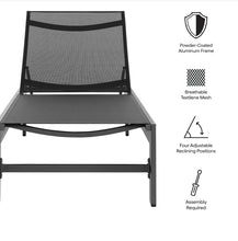 Load image into Gallery viewer, Tahoe Outdoor Patio Mesh and Aluminum Chaise Lounge in Gray