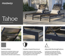 Load image into Gallery viewer, Tahoe Outdoor Patio Mesh and Aluminum Chaise Lounge in Gray