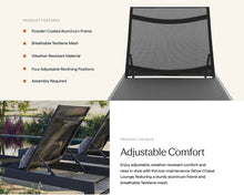 Load image into Gallery viewer, Tahoe Outdoor Patio Mesh and Aluminum Chaise Lounge in Gray