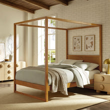 Load image into Gallery viewer, Alva Queen Wood Canopy Platform Bed