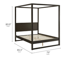 Load image into Gallery viewer, Alva Queen Wood Canopy Platform Bed