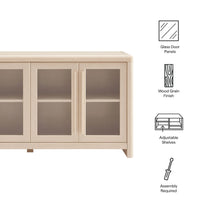 Load image into Gallery viewer, Evren 4-Door Sideboard Storage Display Cabinet in Ash