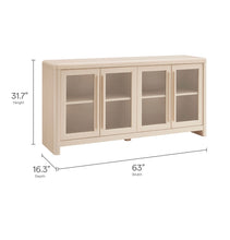 Load image into Gallery viewer, Evren 4-Door Sideboard Storage Display Cabinet in Ash