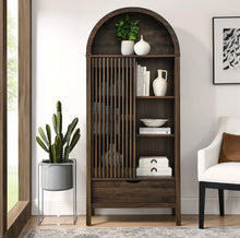 Load image into Gallery viewer, Vaughn 71" Arched Storage Display Cabinet in Black
