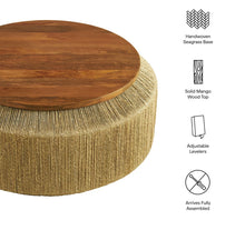 Load image into Gallery viewer, Maris Seagrass and Wood Coffee Table in Walnut Natural