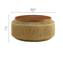 Load image into Gallery viewer, Maris Seagrass and Wood Coffee Table in Walnut Natural