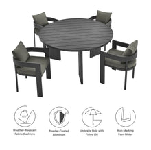 Load image into Gallery viewer, Tahoe 5-Piece Outdoor Patio Aluminum Dining Set in Gray Charcoal