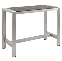 Load image into Gallery viewer, Shore Outdoor Patio Aluminum Dining Set in Silver Gray