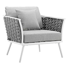 Load image into Gallery viewer, Stance Outdoor Patio Aluminum Sectional Sofa Set in White Gray