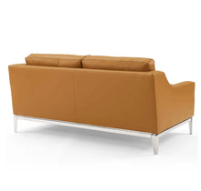 Load image into Gallery viewer, Harness 64" Stainless Steel Base Leather Loveseat in Tan