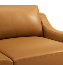 Load image into Gallery viewer, Harness 64" Stainless Steel Base Leather Loveseat in Tan