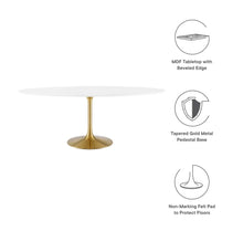 Load image into Gallery viewer, Lippa 78" Oval Wood Dining Table in Gold White