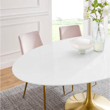 Load image into Gallery viewer, Lippa 78" Oval Wood Dining Table in Gold White