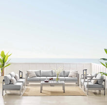 Load image into Gallery viewer, Shore 9 Piece Sunbrella® Fabric Outdoor Patio Aluminum Sectional Sofa Set