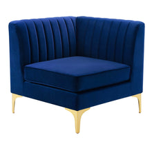 Load image into Gallery viewer, Triumph Channel Tufted Performance Velvet 3-Seater Sofa in Navy