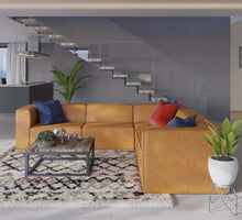 Load image into Gallery viewer, Mingle Vegan Leather Sectional Sofa
