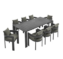 Load image into Gallery viewer, Tahoe 9-Piece Outdoor Patio Aluminum Dining Set