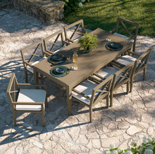 Load image into Gallery viewer, NorthlakeOutdoor Patio Teak Wood Dining Set in Weathered Gray