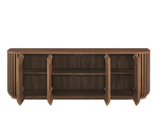 Load image into Gallery viewer, Fortitude 75" Curved Sideboard Storage Cabinet in Walnut
