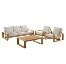 Load image into Gallery viewer, Lirienne 4-Piece Outdoor Patio Aluminum Faux Wood Furniture Set