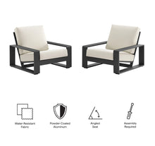 Load image into Gallery viewer, Lirienne Outdoor Patio Aluminum Faux Wood Armchairs Set of 2
