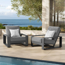 Load image into Gallery viewer, Lirienne Outdoor Patio Aluminum Faux Wood Armchairs Set of 2