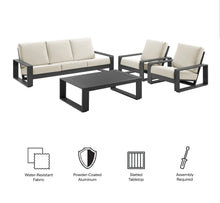 Load image into Gallery viewer, Lirienne 4-Piece Outdoor Patio Aluminum Furniture Set