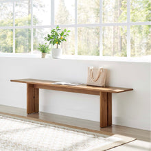 Load image into Gallery viewer, Amistad Wood Bench in Walnut