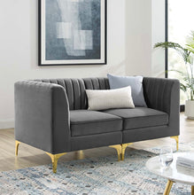 Load image into Gallery viewer, Triumph Channel Tufted Performance Velvet Loveseat