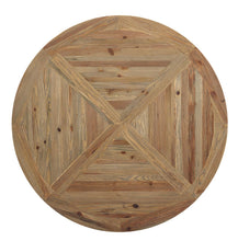 Load image into Gallery viewer, Column Round Pine Wood Dining Table in Brown