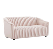 Load image into Gallery viewer, Announce Performance Velvet Channel Tufted Loveseat