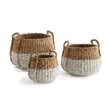 Load image into Gallery viewer, SEAGRASS ROUND BASKETS WITH HANDLES, SET OF 3