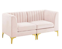 Load image into Gallery viewer, Triumph Channel Tufted Performance Velvet Loveseat