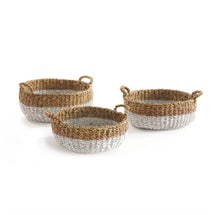 Load image into Gallery viewer, SEAGRASS SHALLOW BASKETS WITH HANDLES, SET OF 3