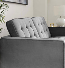 Load image into Gallery viewer, Loft Gold Stainless Steel Leg Performance Velvet Loveseat