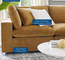 Load image into Gallery viewer, Giuli Down Filled Overstuffed Performance Velvet 4-Piece Sectional Sofa
