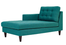 Load image into Gallery viewer, Empress Left-Arm Upholstered Fabric Chaise in Azure
