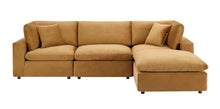 Load image into Gallery viewer, Giuli Down Filled Overstuffed Performance Velvet 4-Piece Sectional Sofa
