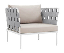 Load image into Gallery viewer, Harmony Outdoor Patio Aluminum Armchair in White White
