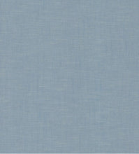 Load image into Gallery viewer, Combed Linen Cornflower Blue Wallpaper
