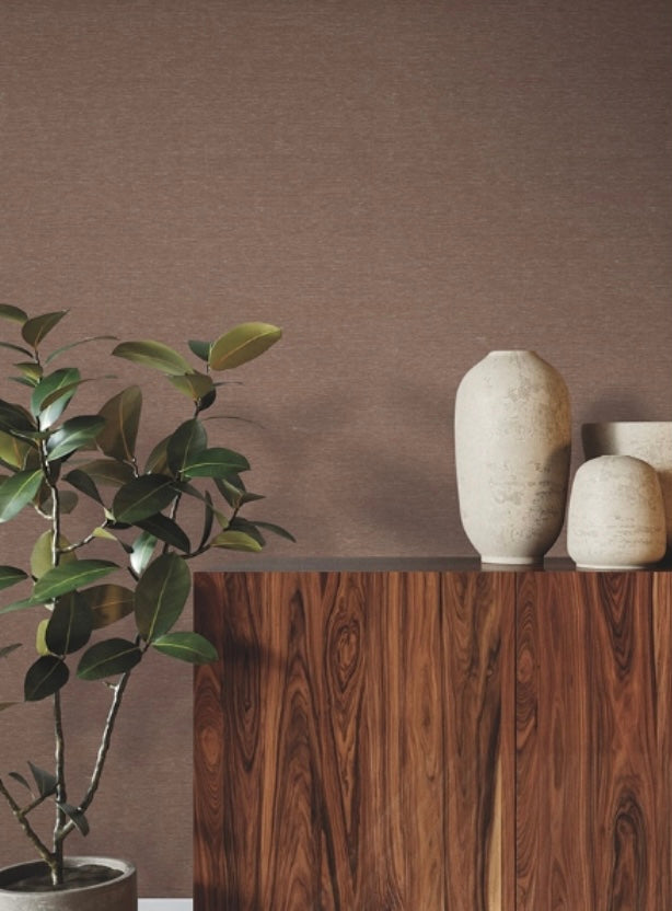 Linen Levels Russet Wallpaper