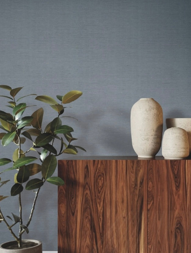 Linen Levels Ice Blue Wallpaper